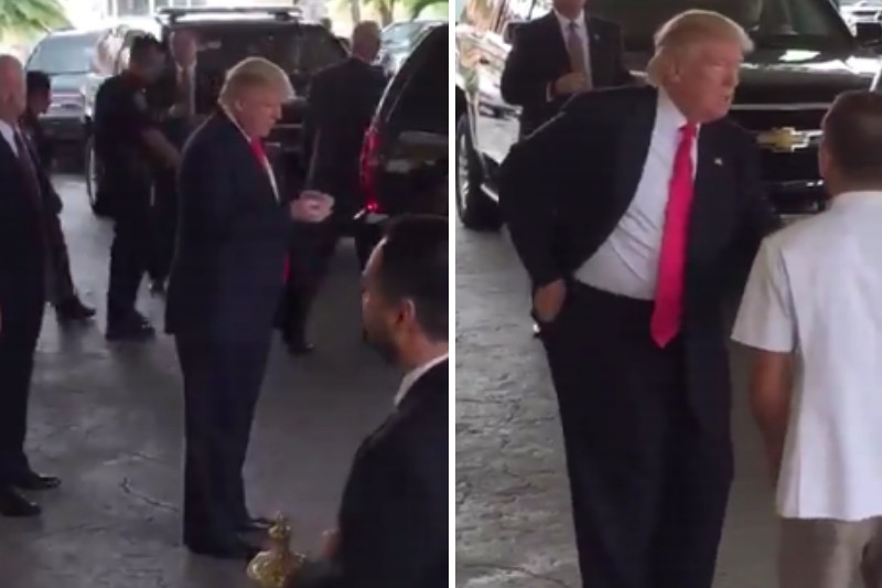 Se viraliza video en el que Trump le da una propina en efectivo al trabajador de un hotel 14