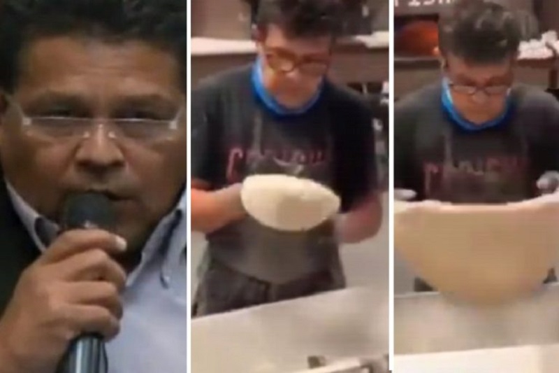 Se hace viral video del diputado Juan Manaure trabajando como pizzero en el exterior 10