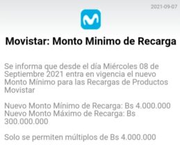 Movistar aumentó una vez más el monto mínimo de las recargas (Los nuevos precios) 2